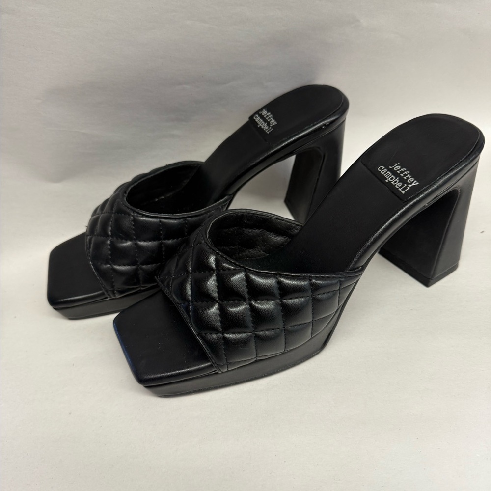 Jeffrey Campbell black  Quilted Nana Heels size 7